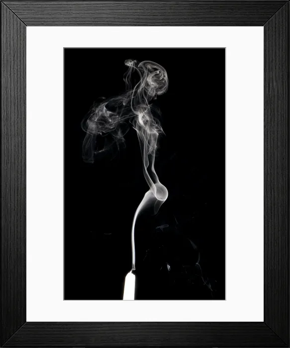 Framed Print : Smoke from a Candle Framed Print : Smoke from a Candle