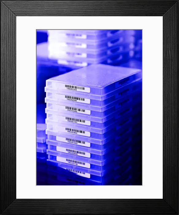 Framed Print : Stacks of Microtiter Plates