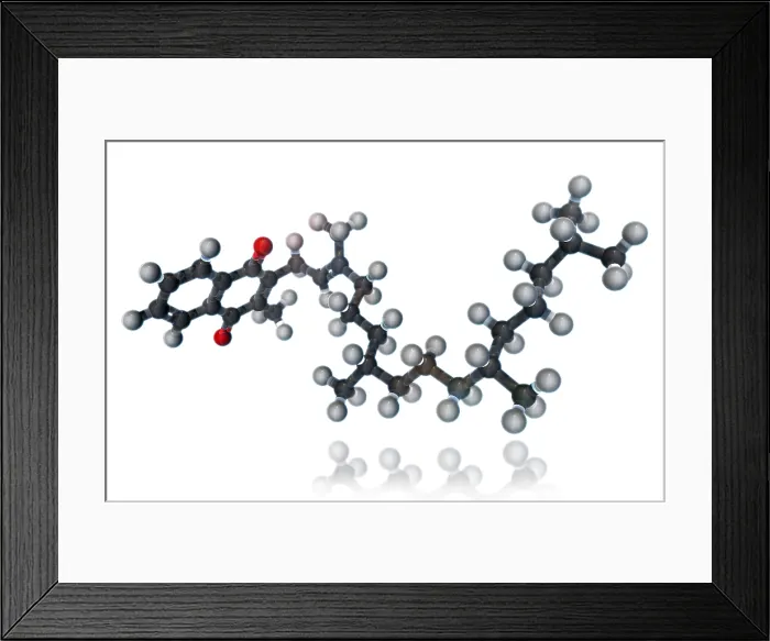 Framed Print : Vitamin K1, Molecular Model