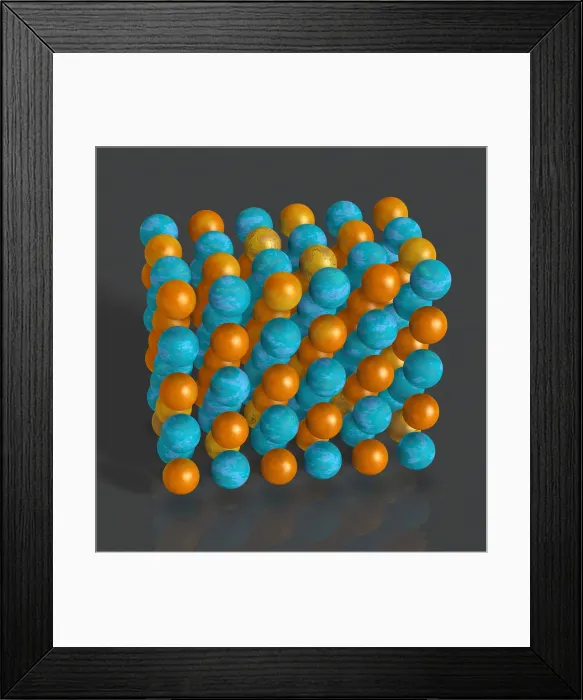Framed Print : Metal Crystal Lattice