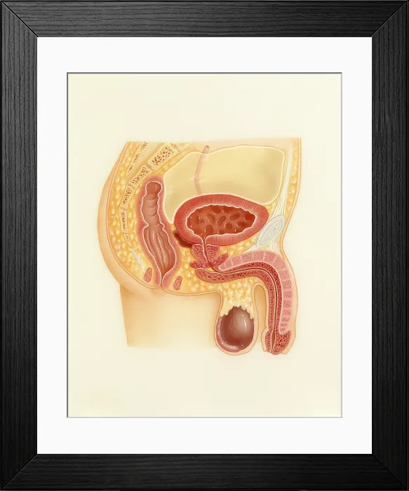Framed Print : Male pelvic area