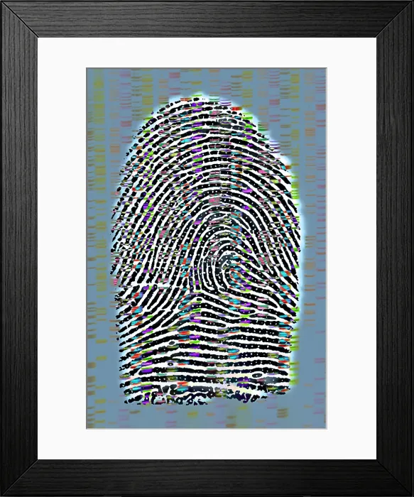 Framed Print : Fingerprint analysis