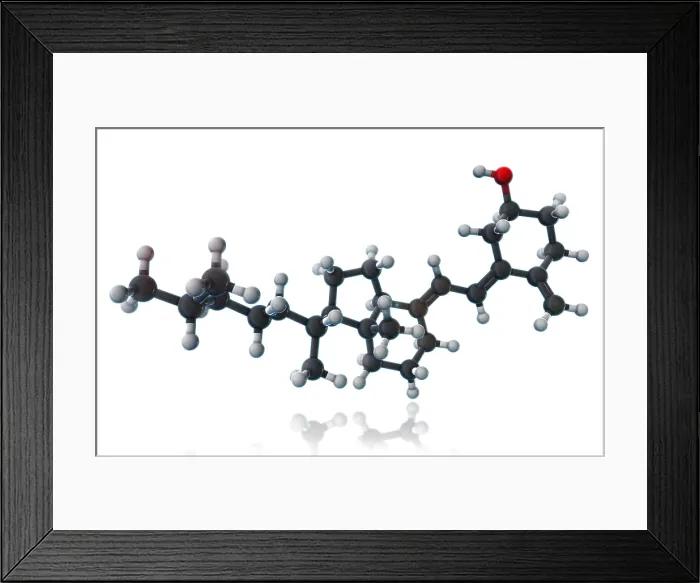 Framed Print : Vitamin D3, Molecular Model Framed Print : Vitamin D3, Molecular Model