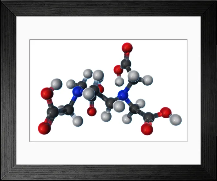 Framed Print : EDTA, Molecular Model Framed Print : EDTA, Molecular Model