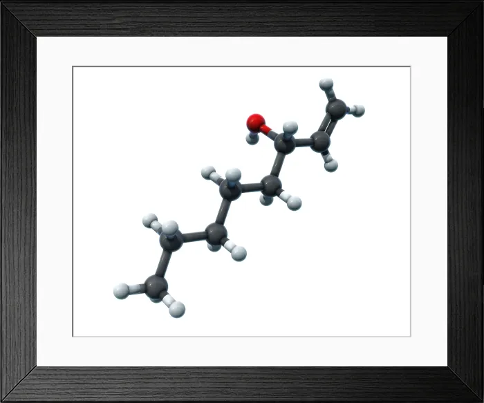 Framed Print : Octenol, Molecular Model