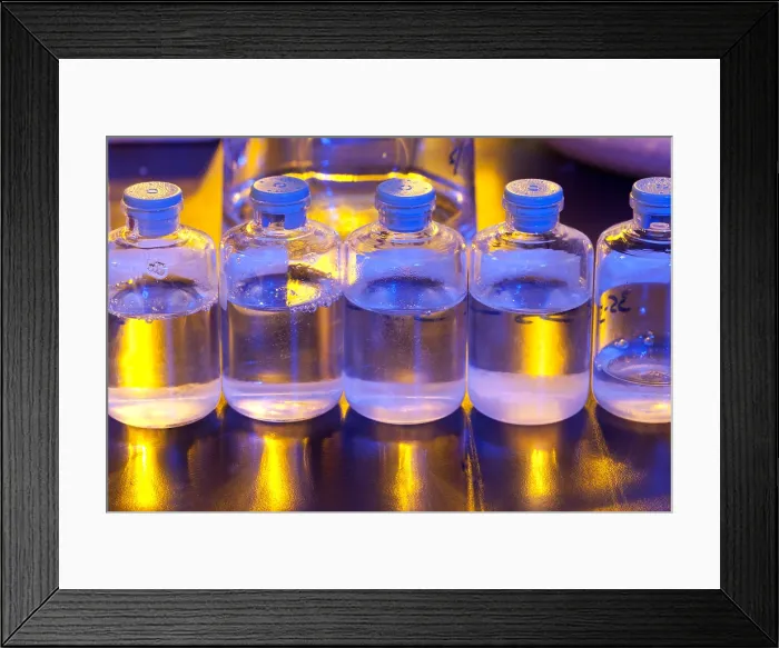 Framed Print : Bottles of Reagents