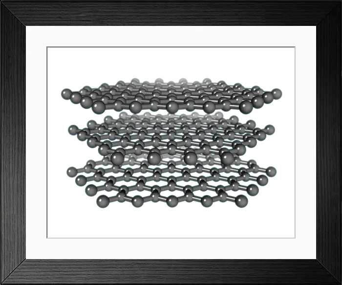 Framed Print : Graphite Molecular Model