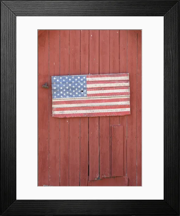 Framed Print : Wood shed flag Vermont Framed Print : Wood shed flag Vermont