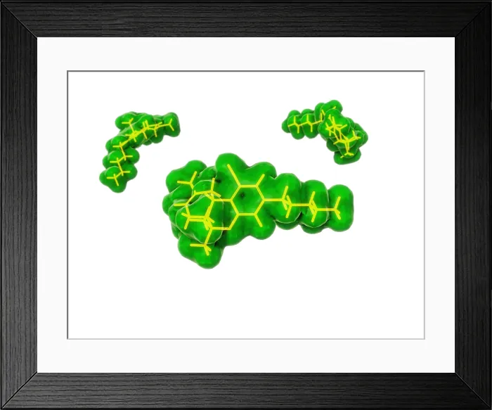 Framed Print : Tetrahydrocannabinol (THC) molecules