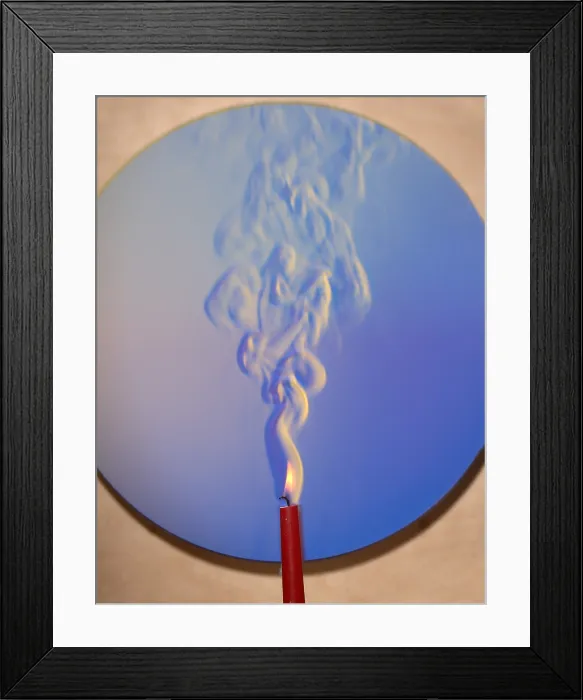 Framed Print : Schlieren Image of a Candle Framed Print : Schlieren Image of a Candle