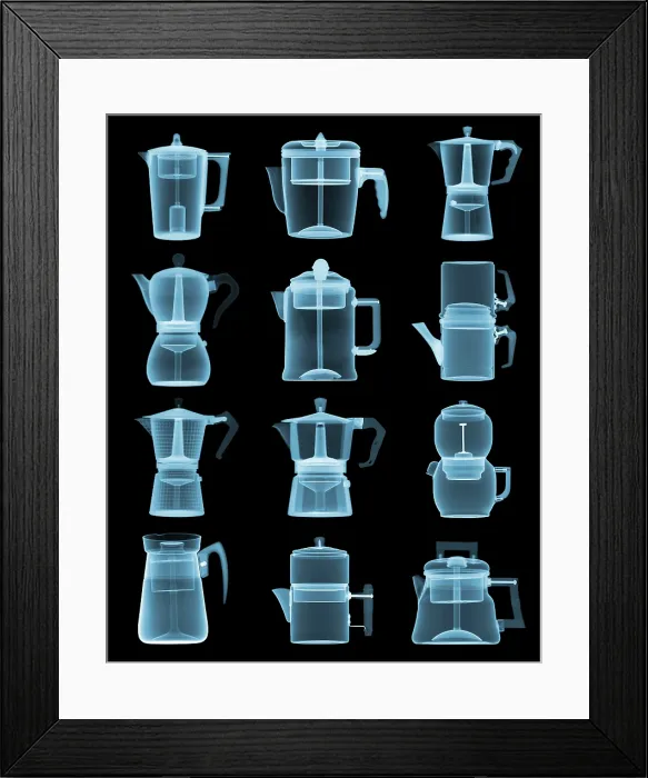 Framed Print : Coffee Pots X-ray Framed Print : Coffee Pots X-ray