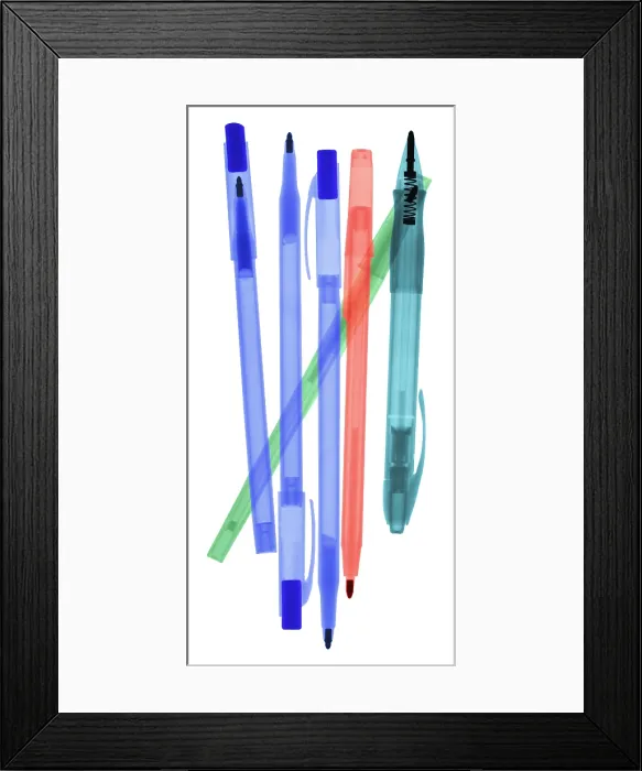 Framed Print : Ballpoint Pens, X-ray Framed Print : Ballpoint Pens, X-ray
