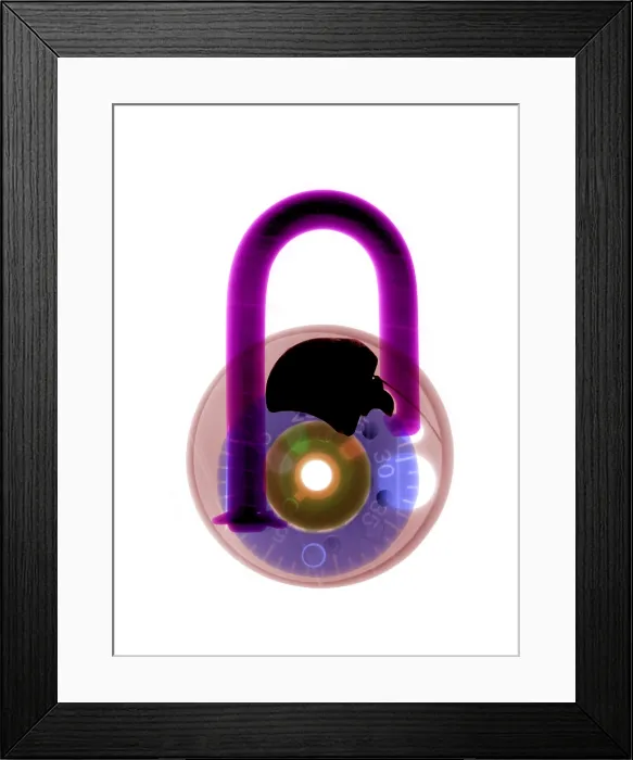Framed Print : Lock. X-Ray of a combination lock Framed Print : Lock. X-Ray of a combination lock
