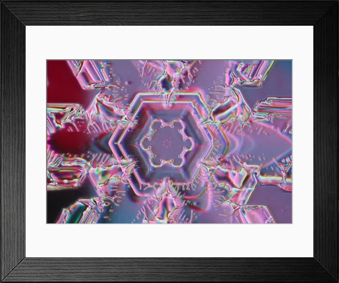 Framed Print : Snowflake. A snowflake or a snow crystal Framed Print : Snowflake. A snowflake or a snow crystal