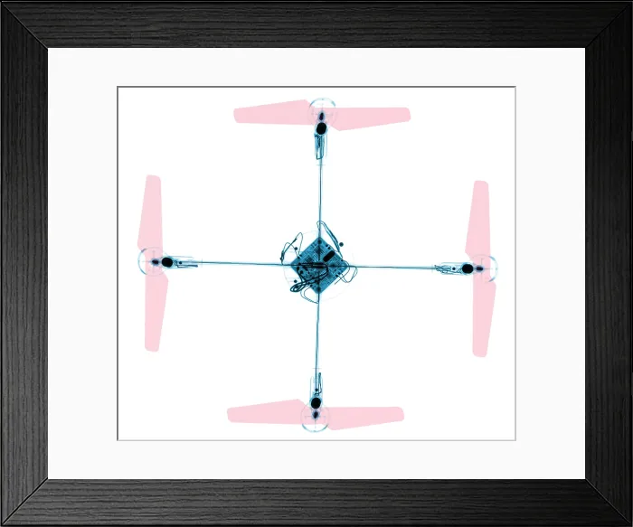 Framed Print : X-ray of a Quadcopter