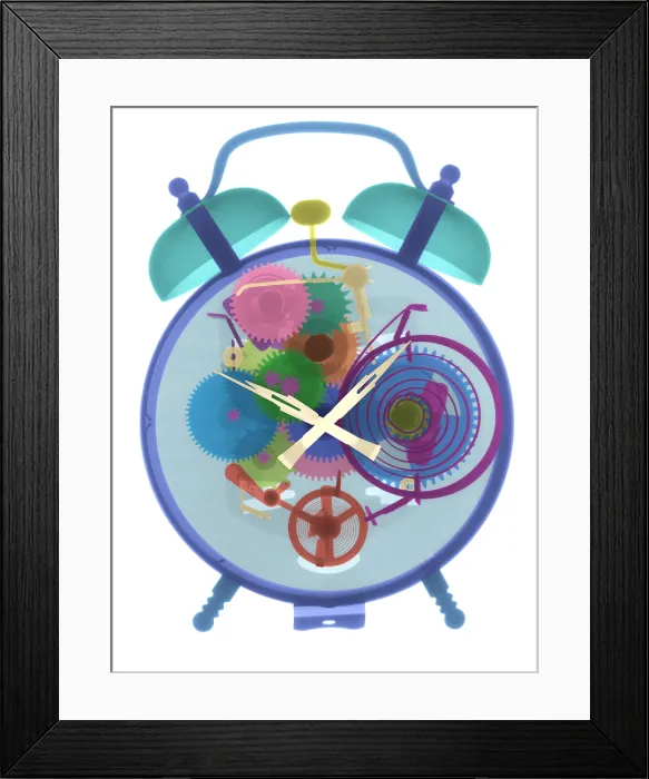 Framed Print : X-ray of an Alarm Clock Framed Print : X-ray of an Alarm Clock