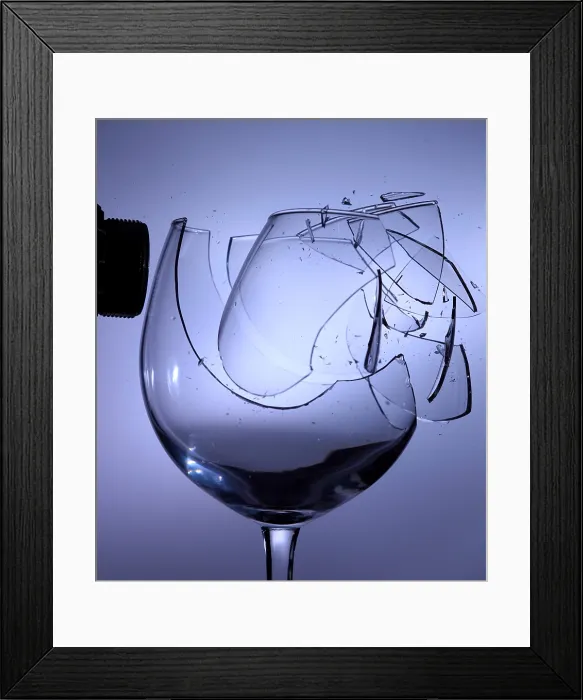 Framed Print : Speaker Breaking a Glass with Sound Framed Print : Speaker Breaking a Glass with Sound