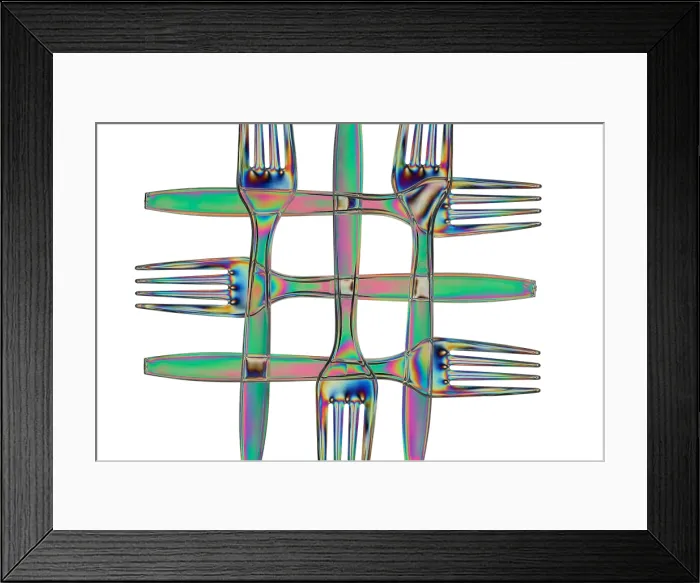 Framed Print : Stress in Plastic Forks Framed Print : Stress in Plastic Forks