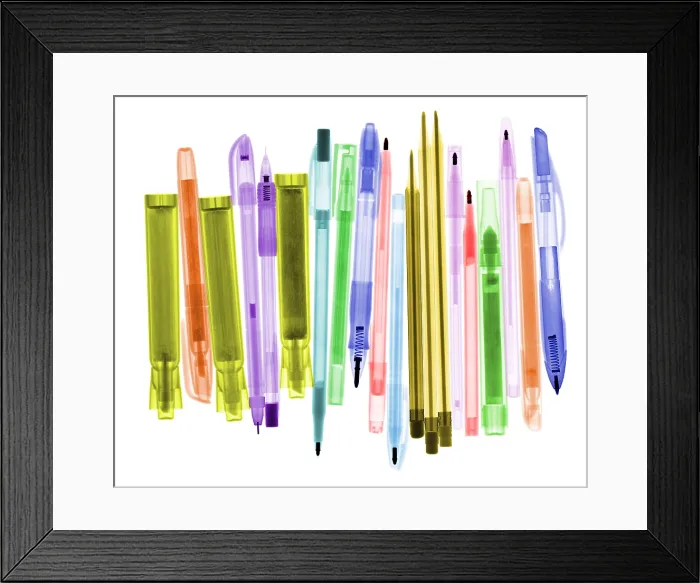 Framed Print : Ballpoint Pens, X-ray Framed Print : Ballpoint Pens, X-ray