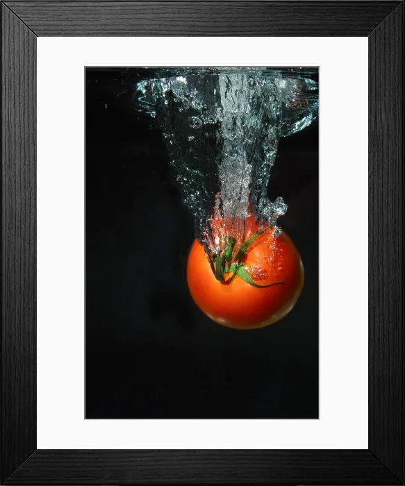 Framed Print : Tomato Falling into Water Framed Print : Tomato Falling into Water