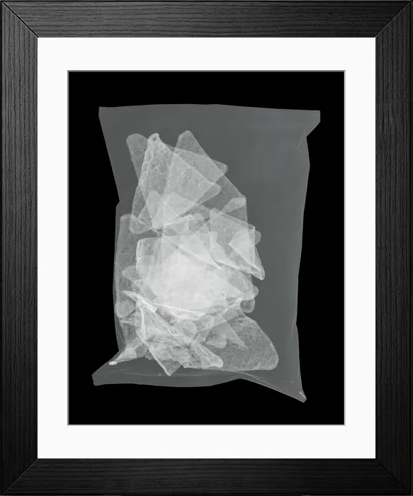 Framed Print : X-ray of a bag of Corn Chips Framed Print : X-ray of a bag of Corn Chips