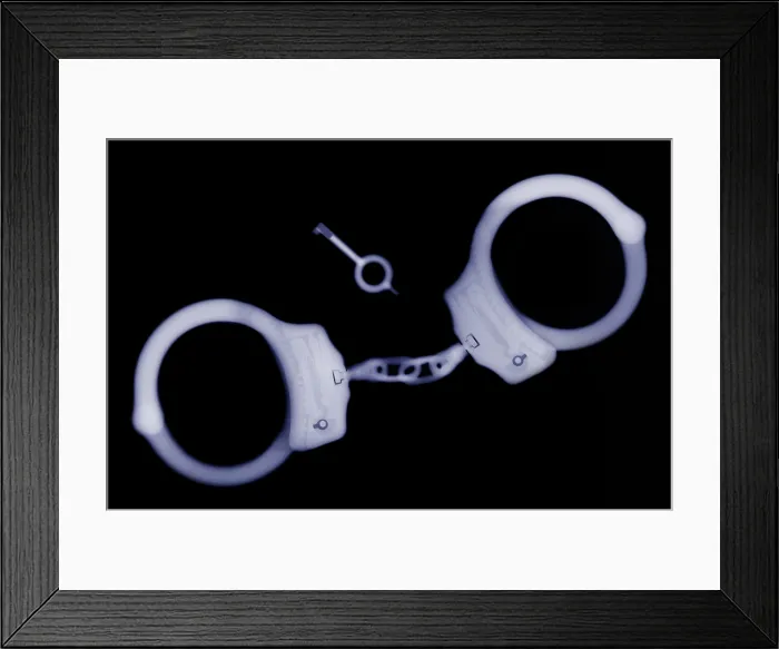 Framed Print : X-ray of Handcuffs & Keys Framed Print : X-ray of Handcuffs & Keys