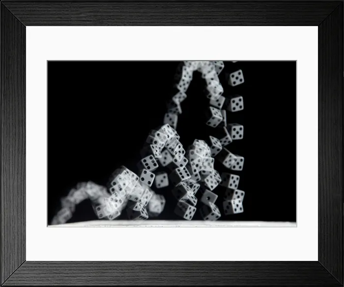 Framed Print : Rolling Playing Dice