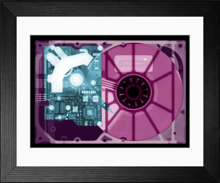 Framed Print : Computer Hard Drive, X-ray Framed Print : Computer Hard Drive, X-ray