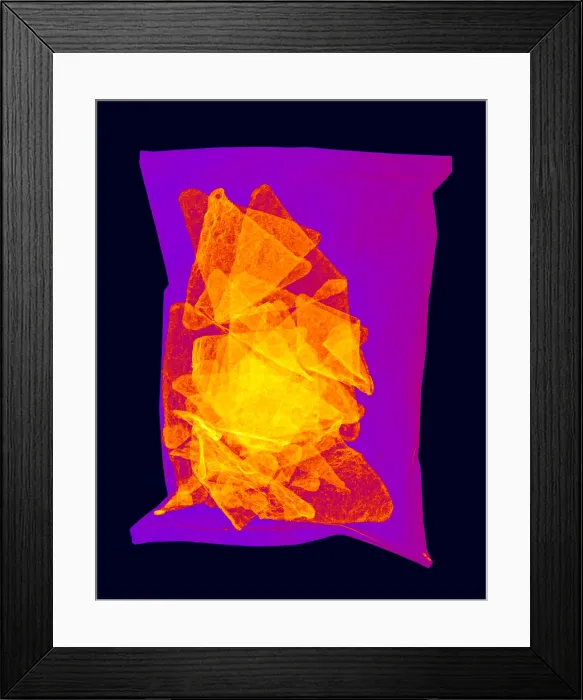 Framed Print : X-ray of a bag of Corn Chips