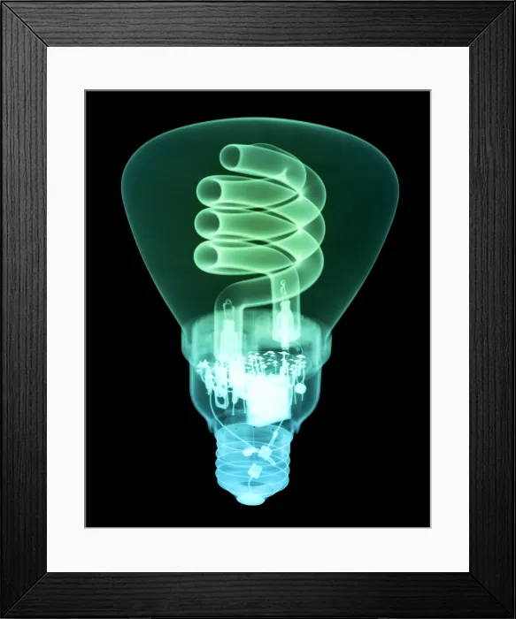 Framed Print : Energy Efficient Light Bulb