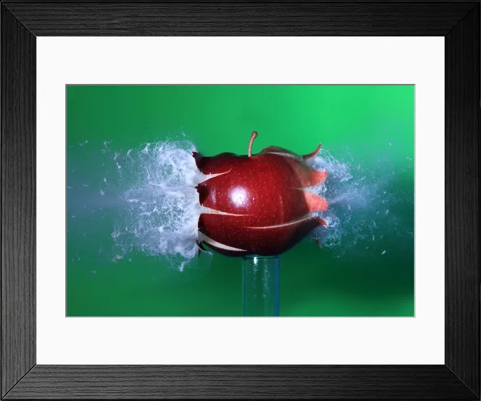 Framed Print : Bullet Hitting an Apple Framed Print : Bullet Hitting an Apple