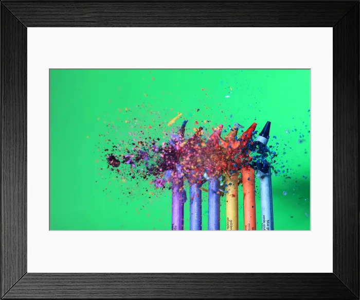 Framed Print : Bullet Hitting Crayons Framed Print : Bullet Hitting Crayons