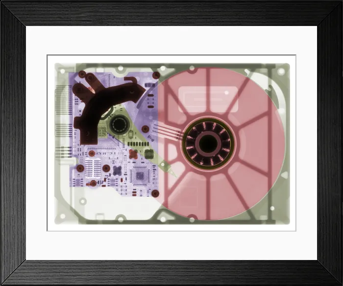 Framed Print : Computer Hard Drive, X-ray Framed Print : Computer Hard Drive, X-ray