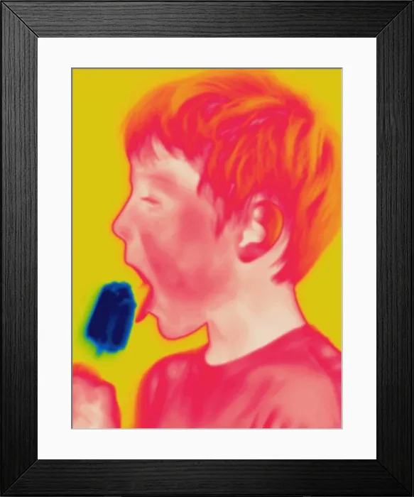 Framed Print : Thermogram of boy eating a popsicle Framed Print : Thermogram of boy eating a popsicle