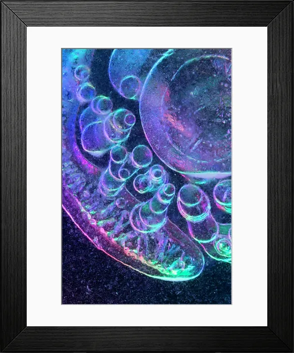Framed Print : Air Bubbles Trapped in Ice