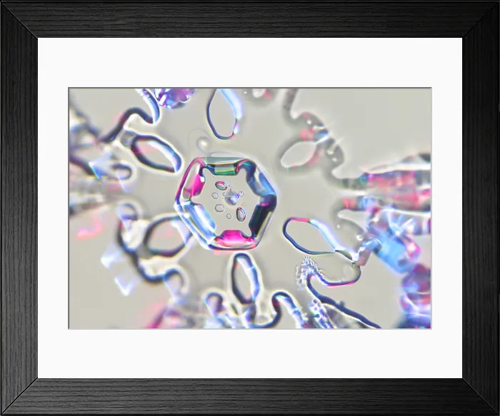 Framed Print : Snowflake. A snowflake or a snow crystal Framed Print : Snowflake. A snowflake or a snow crystal