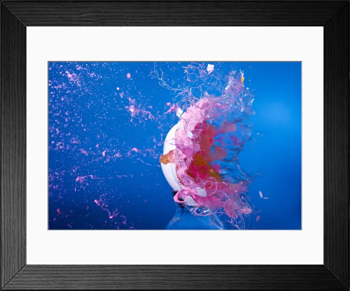 Framed Print : Paintball Hitting an Egg Framed Print : Paintball Hitting an Egg