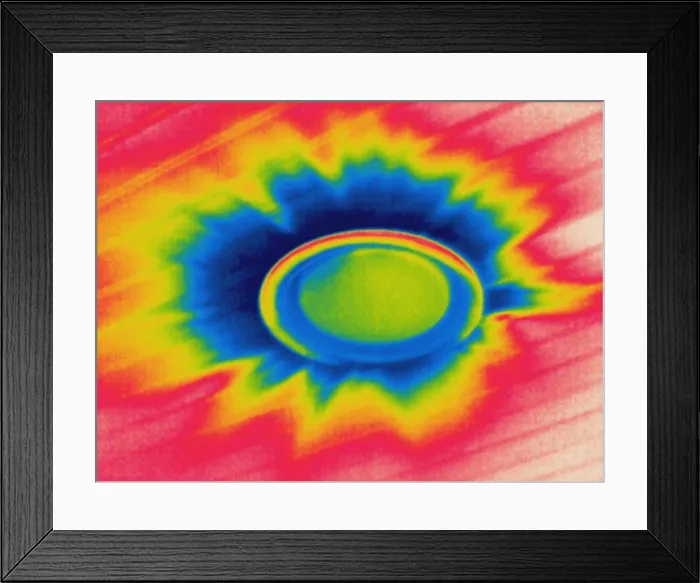 Framed Print : Thermogram of heat leaking around a light Framed Print : Thermogram of heat leaking around a light