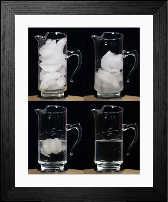 Framed Print : A pitcher of ice melts over 4 hours Framed Print : A pitcher of ice melts over 4 hours