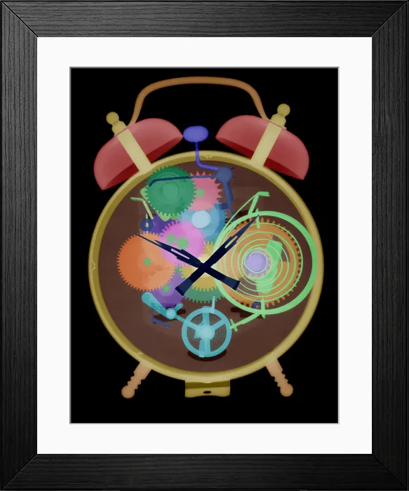 Framed Print : X-ray of an Alarm Clock Framed Print : X-ray of an Alarm Clock