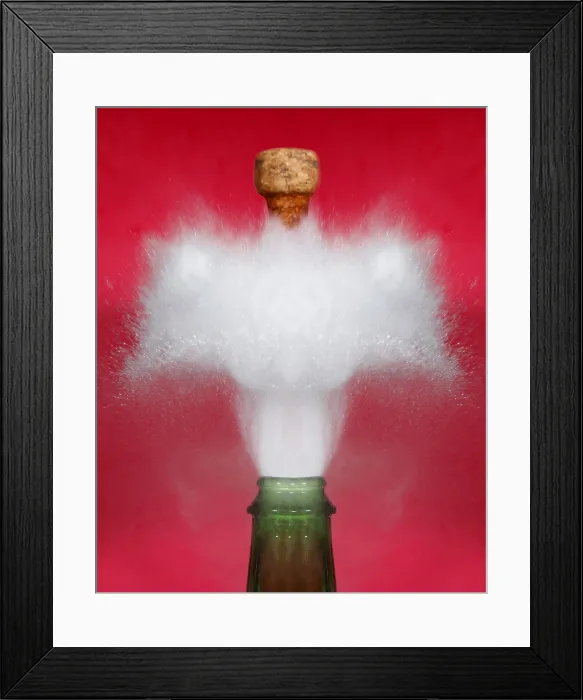 Framed Print : Champagne Cork Popping