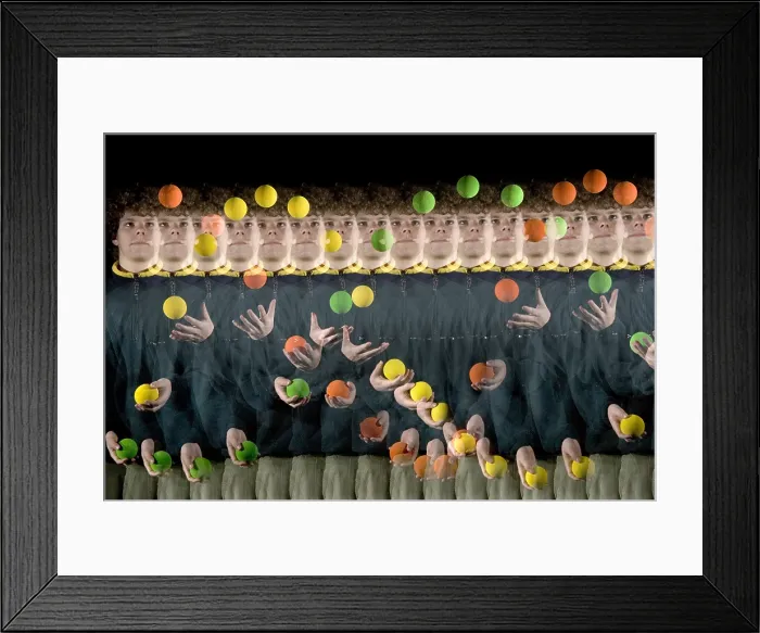 Framed Print : Juggler. Stroboscopic image of a boy juggling three balls Framed Print : Juggler. Stroboscopic image of a boy juggling three balls
