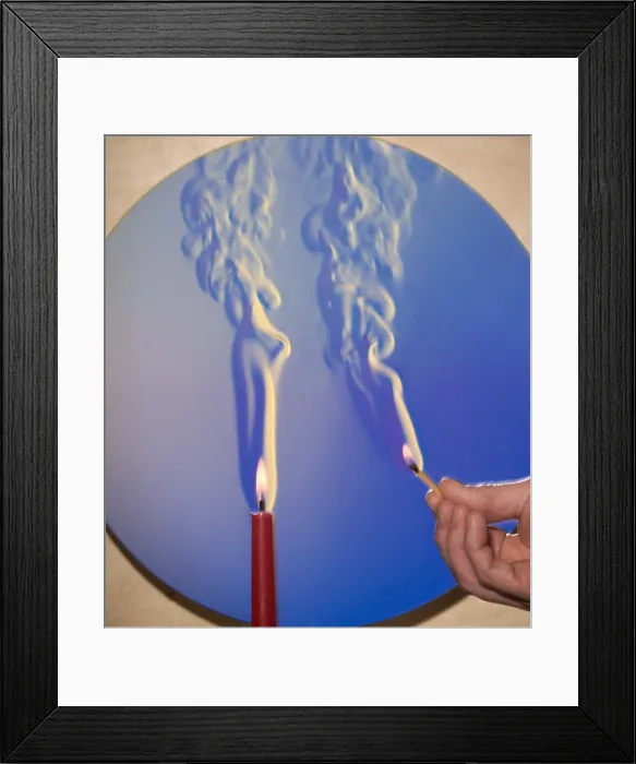 Framed Print : Schlieren Image of a Candle and Match