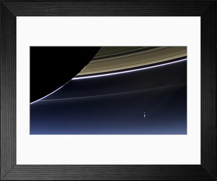 Framed Print : Cassini View Of Saturn and Earth Framed Print : Cassini View Of Saturn and Earth