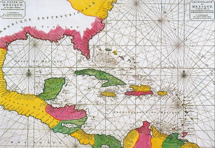 Framed Print : 1708 Map of the Spanish Main