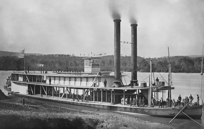 Framed Print : 19th Century Army Steamer