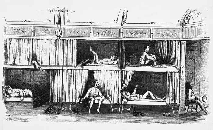 Framed Print : 19th Century Sleeping Car