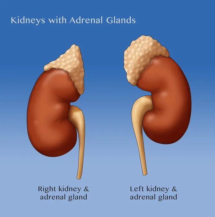 Framed Print : Adrenal Gland and Kidney, Illustration Framed Print : Adrenal Gland and Kidney, Illustration