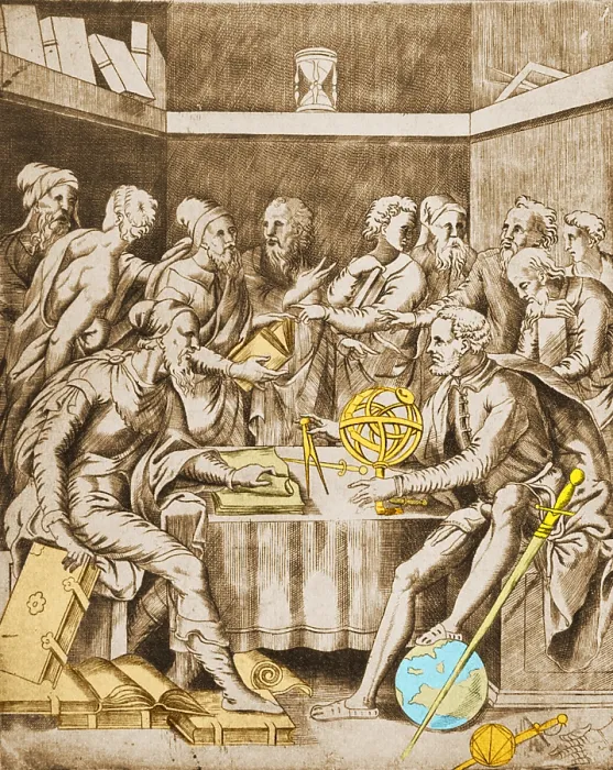 Framed Print : Agrippa Instructing Pupils, 16th Century Framed Print : Agrippa Instructing Pupils, 16th Century