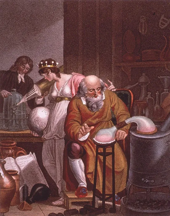 Framed Print : Alchemist Laboratory, 18th Century Framed Print : Alchemist Laboratory, 18th Century